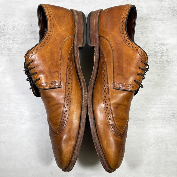 Allen Edmonds Bel Air Leather Wingtip Derby Shoes - Men's Size 11 B - Walnut Tan - Picture 7 of 9